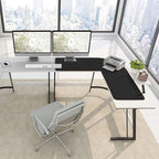 ZORESYN PU Leather L-Shaped Desk Mat, Black (47" + 47") x 15.7" - Image 7