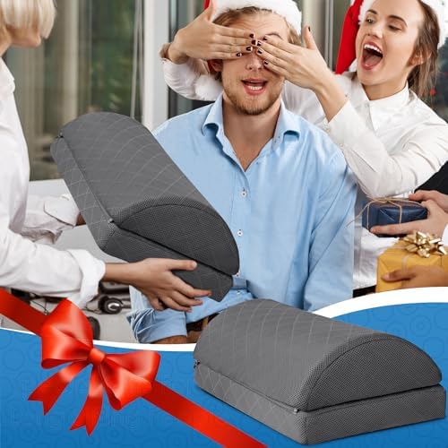 CushZone Foot Rest for Under Desk at Work, Grey-20 in - Image 7