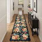 DUKINO 2x10 Runner Rug for Hallway, Washable Kitchen Rugs, Navy Blue by DUKINO