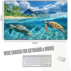 36x24 Desk Mat Sea Turtle Mouse Pad Oversized Huge Mousepad Gaming XXXL Extra Large Desk Pad Giant Computer Mat with Stitched Edges Non-Slip Rubber Base for Office Work Home Game - Image 2