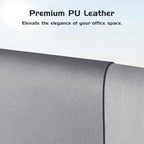 Aothia Leather Desk Pad Protector, Office Desk Mat, Large Mouse Pad, Laptop Desk Pad, Non-Slip PU Leather Desk Blotter, Waterproof Desk Writing Pad for Office and Home (Light Grey, 55" x 24") - Image 2