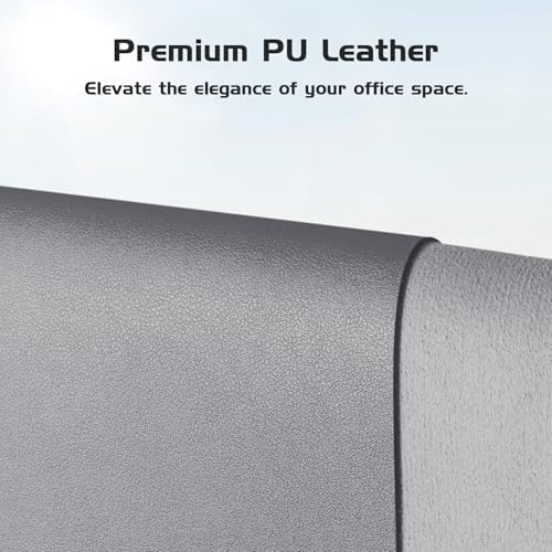Aothia Leather Desk Pad Protector, Office Desk Mat, Large Mouse Pad, Laptop Desk Pad, Non-Slip PU Leather Desk Blotter, Waterproof Desk Writing Pad for Office and Home (Light Grey, 47" x 24") - Image 2