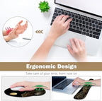 ARTSO Large Mouse Pad Keyboard Wrist Rest Combo, Ergonomic Mouse Pad with Wrist Support, Extended Non-Slip Desk Mat Protector, 4-in-1Set Desk Blotter for Office Home, Golden Sun Mountain - Image 3