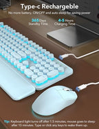 Wireless Keyboard and Mouse Backlit - Typewriter, Magnetic Wrist Rest - Image 4