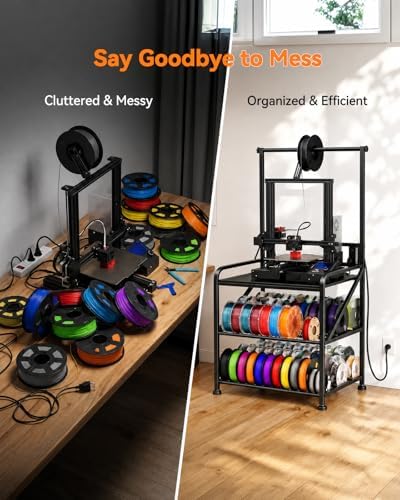 AHOWPD 3D Printer Stand with Filament Storage, Sturdy Heavy Duty Workbench - Image 5