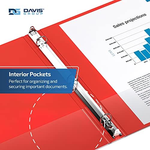 Premium Economy 3-Ring Binder, Spine Label, 1" Round Rings, Red, 6 Pack - Image 5