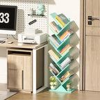 10 Tier Tree Book Shelf, Floor Standing Wood Bookshelf for Narrow Space - Image 5