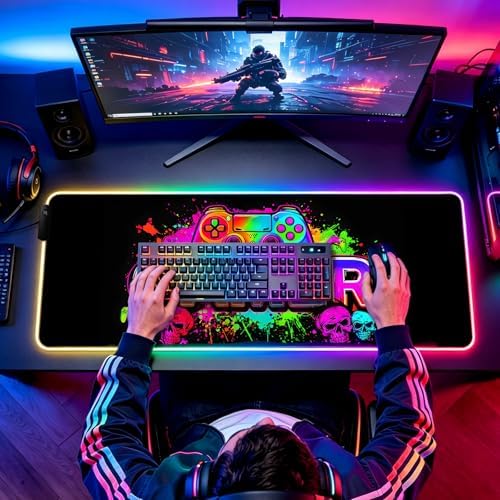 RGB Black Gaming Desk Mat, XL Mouse Pad for Gamer - Image 7