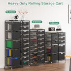 EasyPAG Rolling Storage Cart With 15 Drawers, Metal Craft Organizers with Wood Tabletop for Home, Letter/Legal Size Rolling File Cart for Office, Classroo and Dorm, Black - Image 7