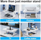 Monitor Stand Riser for Desk,360°Rotation Freely Height Adjustable by Knob,4.4-5.8 Inches,Ergonomic Monitor Stand Mount, Desktop Monitor Stands Riser for Computer,Laptop,Printer,Tv,White - Image 6