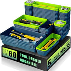 Tool Box Organizer Tray, 60 PCS & 5 Sizes, Blue and Green by FLYVOLE