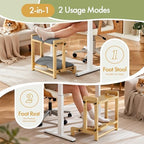 Double Step Foot Rest Under Desk with 4 Heights (Natural Color) - Image 5