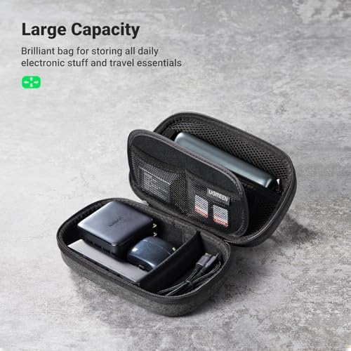UGREEN Electronic Organizer Travel Case Pouch Bag Accessories Portable Waterproof Storage Bag Travel Essentials with Cable USB Flash Drive Charger External Battery Memory Card - Image 4