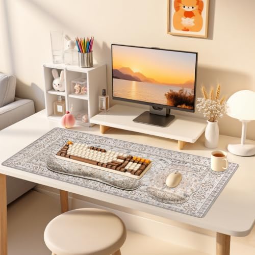 Mousepad Set，Keyboard Mat+Wrist Support Mouse Pad+Wrist Rest Pad+Coaster - Image 6