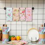 36 Pack Reusable Kitchen Cloths Cotton Towel, Countryside Flowers - Image 4