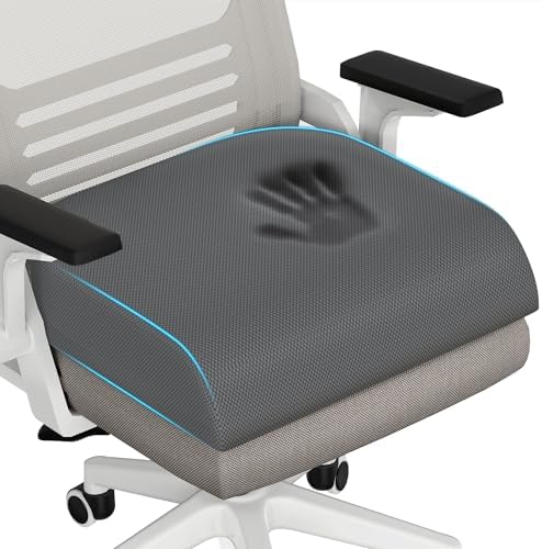 TranquilRelax 2XL Memory Foam Seat Cushion for Office Chair, 3.7-Inch, Gray by Unknown