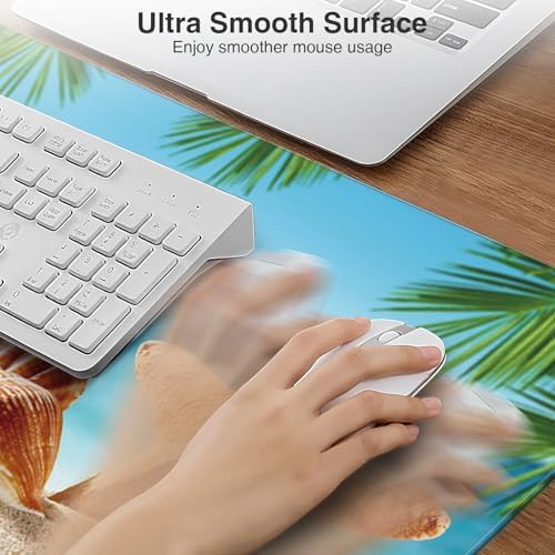 Wireless Charging Mouse Pad, 31.5"x15.8", with 20W PD Adapter, Summer Beach - Image 5
