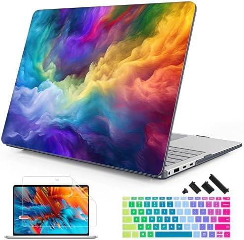 Mektron Case for 13.8" Microsoft Surface Laptop 8/7 (2026/2024) Surface Laptop 13.8 Inch Cover Fits Model 2036, Keyboard Cover +Screen Protector +Dust Plugs, Rainbow Cosmic by Mektron