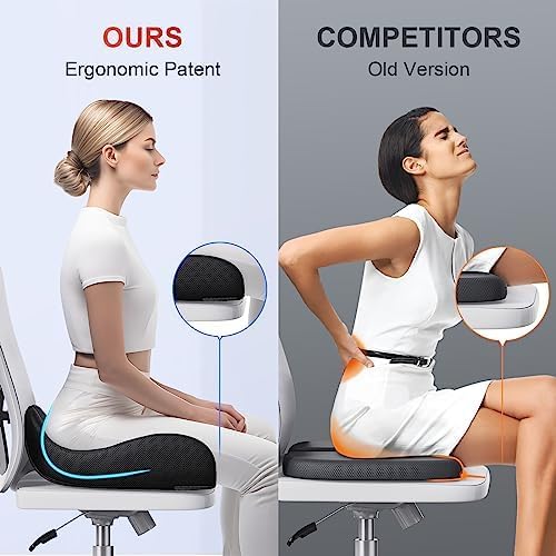 Benazcap Large Ergonomic Seat Cushion Relieves Sciatica & Tailbone Pain - Image 5