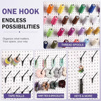 Xuhal 24 Pack Pegboard Spool Hooks for 1/4" Pegboard Organizer for Raft Embroidery Sewing 45 Degree Angled Spool Holder Quilting Craft Organizer Accessories for Thread Tape Paper Rolls(Black) - Image 5