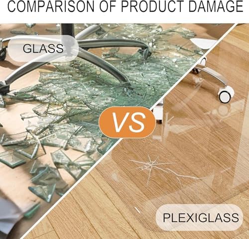 MESAILUP Beveled Edge Office Chair Mat for Carpet or Hardwood Floor 48" x 48" Clear Chair Mats for a Smooth Glide and Easy Roll On/Off, Heavy Duty and Non-Slip Pad Floor Ultimate Desk Chair Mat - Image 4