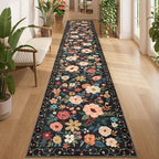 DUKINO 2x12 Washable Runner Rug, Non Slip Long Kitchen Runner Rug, Black by DUKINO