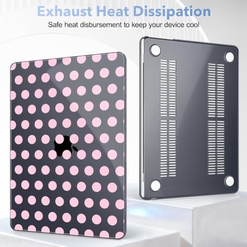 May Chen for M5 MacBook Air 13.6 Inch Case 2026 2025 2024-2022 Release M5 A3449 M4 A3240 M3 A3113 M2 A2681, Plastic Hard Shell Case for MacBook Air 13.6" with Retina Display, Black Dots - Image 5