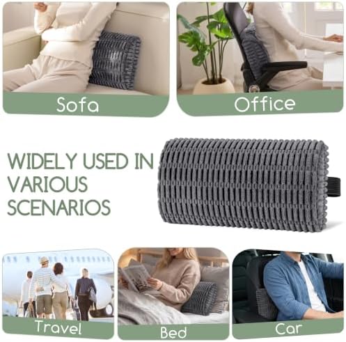 Lumbar Support Pillow for Recliner Chair/Office Chair/Couch, Memory Foam Back Support Cushion with Adjustable Strap, Recliner Cushions for Lower Back Pain Relief, Sleeping, Washable Cover, Dark Grey - Image 6