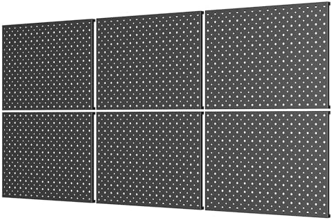 WALMANN 6-Pack 12"x16" Pegboard Panels for Garage, Tool Organizer Pegboards by WALMANN