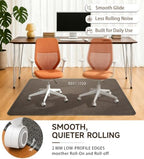 Funwheat Woven Office Chair Mat for Hardwood Floor, 48 x 60 in, Espresso - Image 4