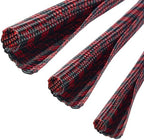 Cable Sleeve Self-Wrapping Wire Loom, Black Red,1/2 Inch x 100FT - Image 4