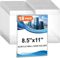 EHWINE Acrylic Sign Holder 8.5 x 11 Wall Mount, 18 Pack Clear Flyer Holders by EHWINE