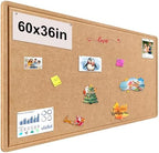 Large Bulletin Board, Foldable 60x36 Inches Cork Board Alternative, Large Felt Board Decorative Pin Board for Wall, Foldable Photo Board Self-Adhesive Vision Board with 36 Pushpins Brown by bcabo