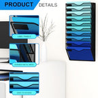 10 Pockets Hanging Wall File Organizer Mail Holder, Wall Mounted Paper Document Folder Holder, Clipboard Storage Organization Magazine Rack, Black - Image 4