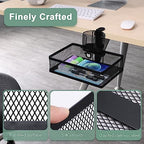 ROSYLINE Rotary Under Desk Storage Organizer with Cup Holder & Drawer Tray - Image 5