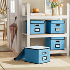 File Organizer Box with Lids, Collapsible File Folder Organizer - Image 2