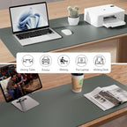 Aothia Faux Leather Desk Mat - Non-Slip PU Leather Desk Blotter, Waterproof Writing Surface, Large Desk Pad for Office & Home (Jungle Green, 55" x 17") - Image 6