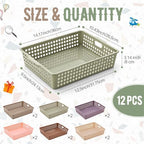 Geetery 12 Pack Classroom Storage Baskets with Handle,Terrazzo Color - Image 2