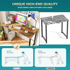 OLIXIS 40 Inch Computer Office Desk for Small Spaces, Writing Gaming Work Desk Modern Study Table with Storage Bag & Headphone Hook Home Bedroom, Rustic Brown - Image 6