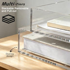 Clear Acrylic Desk Organizer – Stackable Paper Tray Office Storage - Image 4