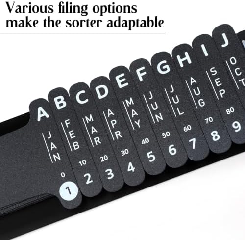 PerKoop 2 Sets Plastic Document Sorter Alphabetical Sorter, Black and Gray - Image 6