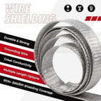 Tinned Copper Braid Wire Shielding Ground Strap Metal Cable Sleeve Expandable Flexible Flat Mesh (11/16 in Wide(0.44 in Dia)-115ft) - Image 6