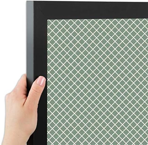 PinPix 24x18 inch Cork Bulletin Board. This Decorative Framed Pin Board Comes with Diamond Pattern in Nile Green Design and Satin Black. Ideal for Home, Office Decor or School (PinPix-380) - Image 2