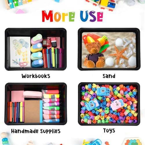 Qunclay 16 Pcs Black Plastic Turn in Trays, Letter Size Classroom Bins - Image 4