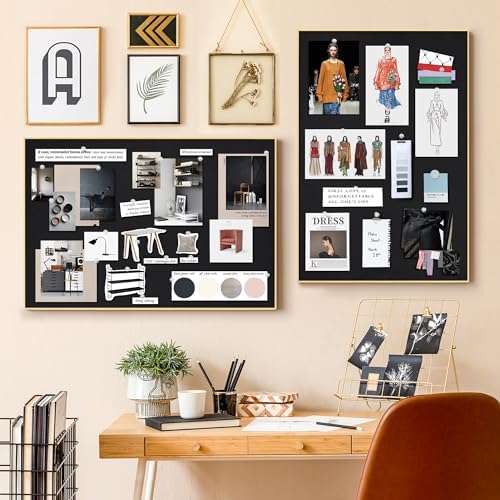 Fabric Bulletin Board 30x20 inches, Golden Aluminum Framed Wall Pin Board - Image 7