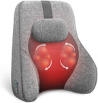 COMFIER Back Lumbar Support Pillow for Office, Heated Back Support with 4 Shiatsu Massage Heads & Heating Function, Memory Foam Lumbar Pillow for Computer Gaming Chair-Gray by COMFIER