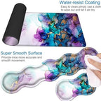 Desk Mat, Mouse Pad with Wrist Rest, 4-in-1 Large Mouse Pads for Desk, Ergonomic Mouse Pad and Keyboard Wrist Rest Gaming Keyboard Mat for Office,Abstract Ink Painting - Image 3