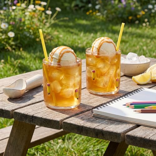 SiliFine 2 PCS Pencil Icon Juice Glasses - Image 6