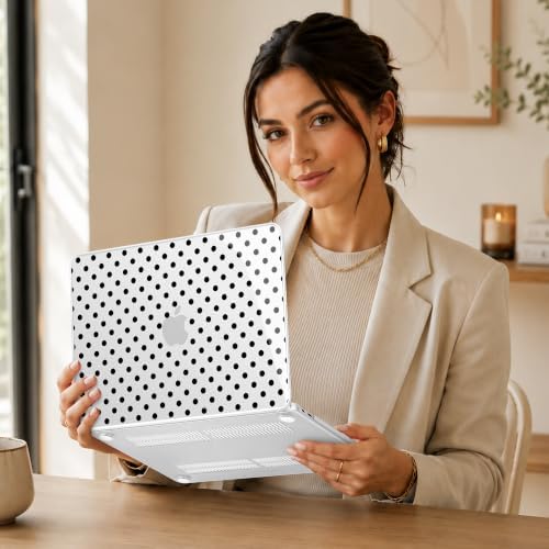 May Chen Compatible with MacBook Neo 13 inch Case 2026 Model A3404, Plastic Hard Shell,Keyboard Cover,Screen Protector,Dust Plug, for MacBook Neo 13" with A18 Pro Chip, Clear Polka dot - Image 4