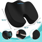 Gel Seat Cushion, Cooling Memory Foam Cushion for Office Chair, Black - Image 3